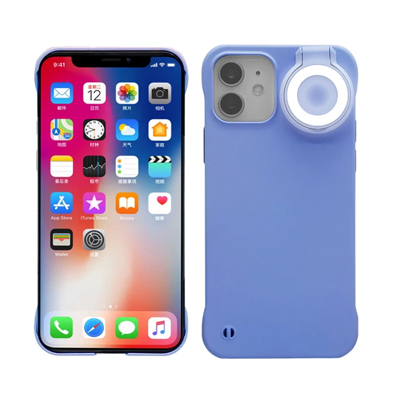 Selfie Ring Flash Fill Light phone Case For iphone 15 Pro Max Plus 14 13 12 11 X XS Max LED Flash Lighting Beauty Live Selfie Li